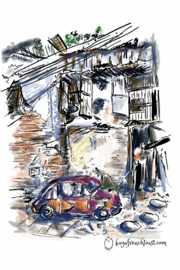 Turtle car in Talat Noi Neighbourhood in Bangkok